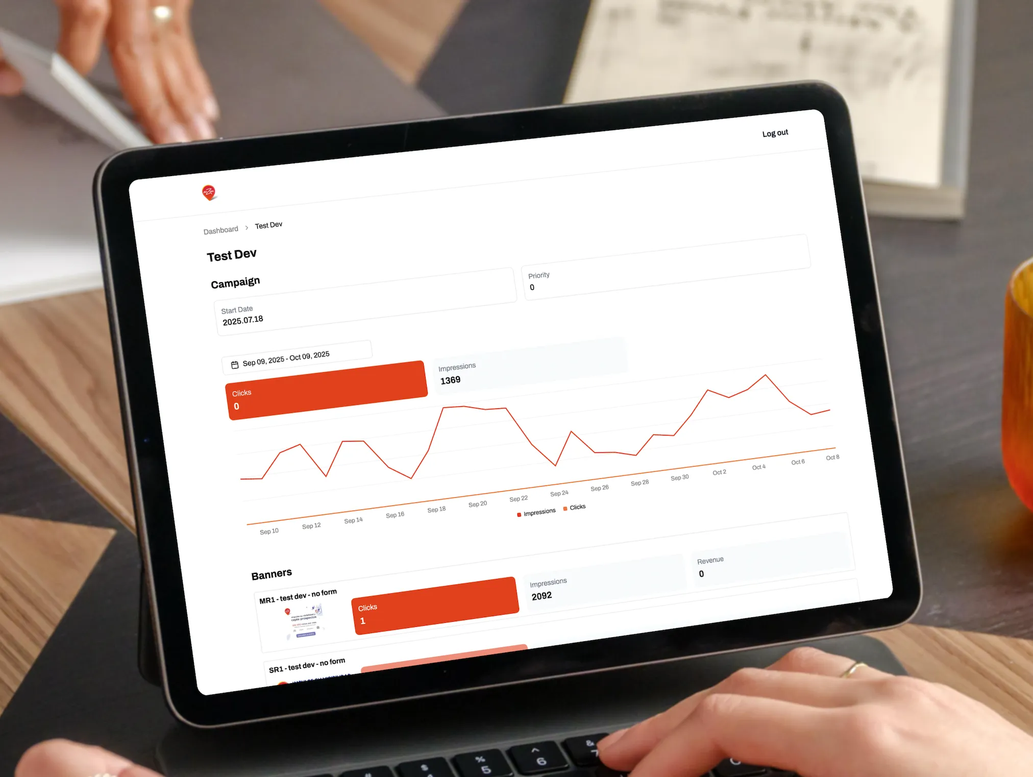 airZoon ads dashboard
