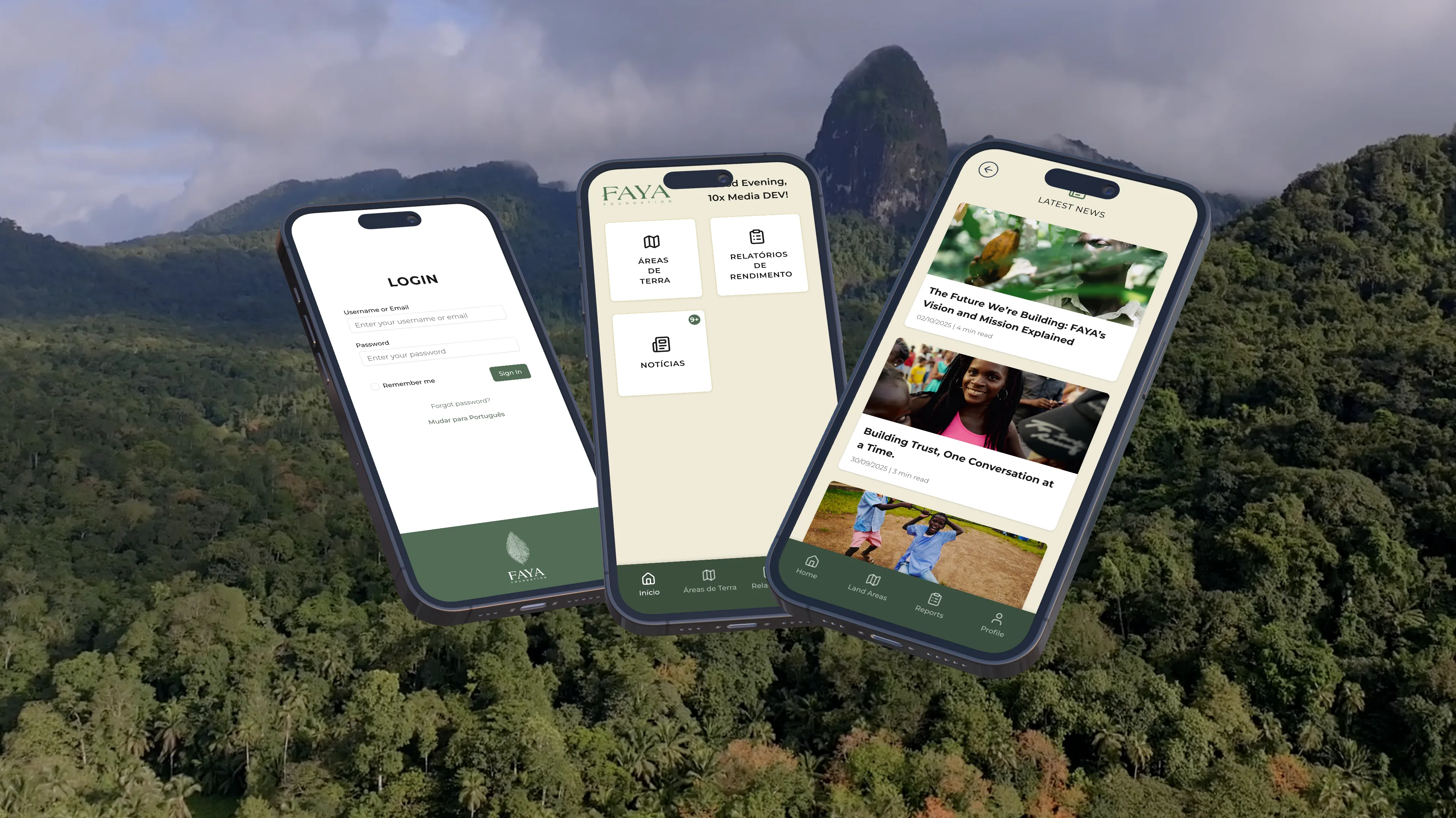 Faya app screens