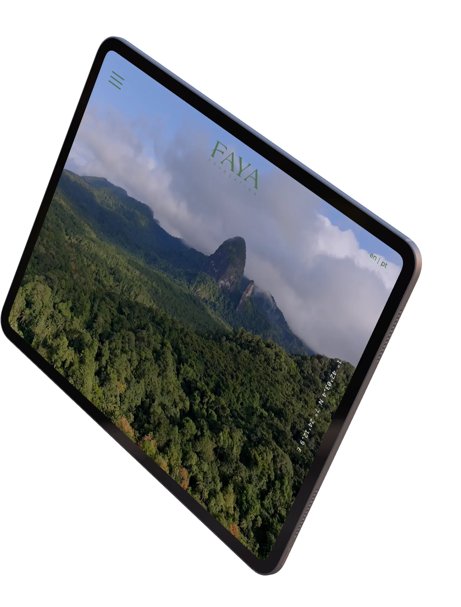 Faya app on a tablet